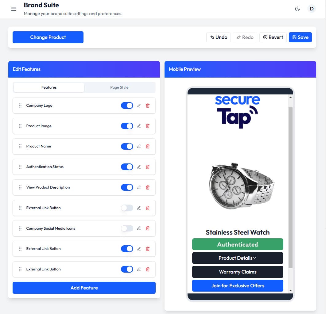 Brand Suite Interface